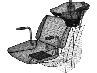 Barber Chair 3D Model preview