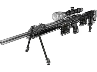 DSR-1 Sniper Rifle 3D Model preview