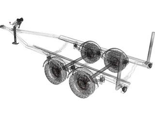 Boat Trailer 3D Model preview