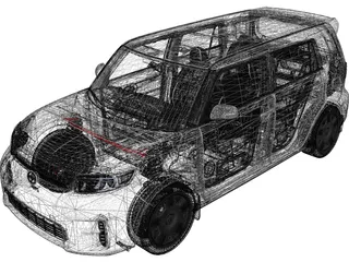 Scion xB (2013) 3D Model preview