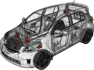 Scion xD (2011) 3D Model preview