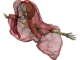 Skeletal Monster in Cloak 3D Model preview