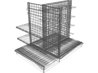 Best Buy Gondola Shelving 3D Model preview