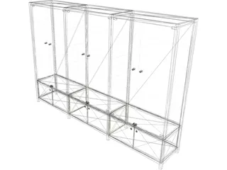 Glass Cabinet 3D Model preview