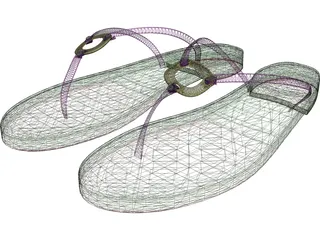 Ring Sandals 3D Model preview