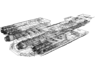 Stargate Daedalus Ship 3D Model preview