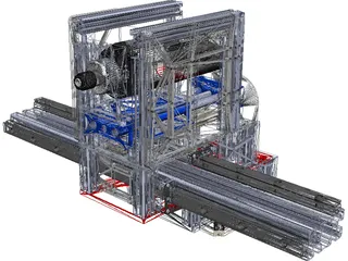 CNC Gantry Router Holder and Movement Construction 3D Model preview