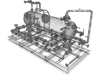 Test Separotor Skid 3D Model preview