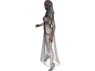 Female Holding Glass 3D Model preview