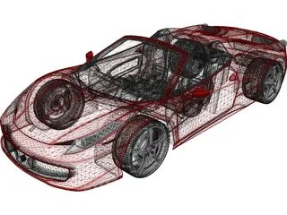 Ferrari 458 Spider 3D Model preview