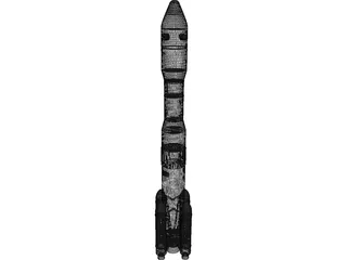 H2B Rocket 3D Model preview