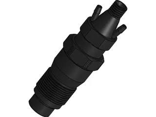 Bosch Basic Diesel Fuel Injector 3D Model preview