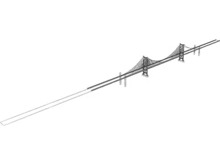Benjamin Franklin Bridge 3D Model preview