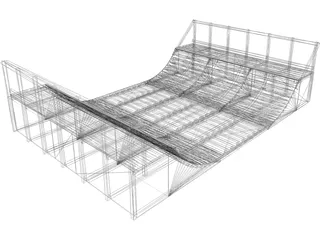 Skateboard Miniramp 3D Model preview