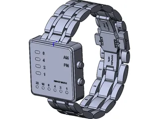 Binary Watch 3D Model preview