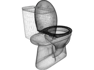 Ceramic Toilet 3D Model preview