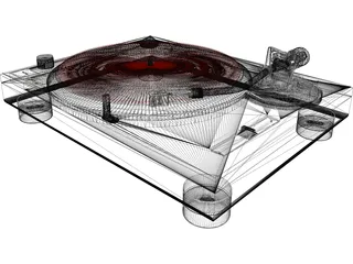 Turntable Technics MK2 1200 3D Model preview