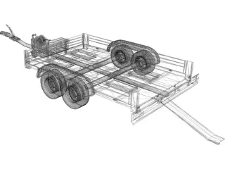 Bike Trailer 3D Model preview
