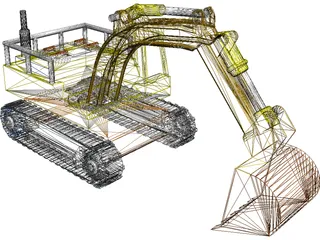 Excavator 3D Model preview