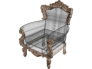 Neo Classical Armchair 3D Model preview