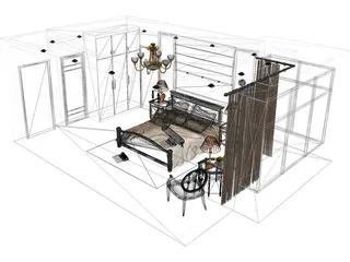 Bedroom Interior 3D Model preview