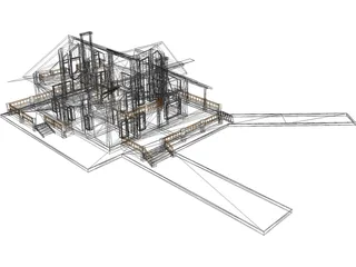 Living House 3D Model preview