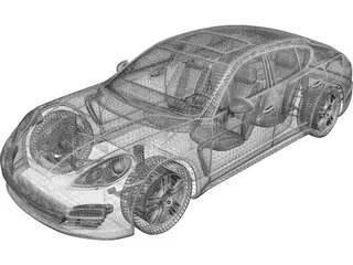 Porsche Panamera S Hybrid (2013) 3D Model preview