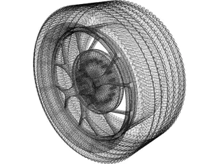Wheel and Tyre 3D Model preview