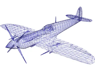 Supermarine Spitfire WW2 3D Model preview