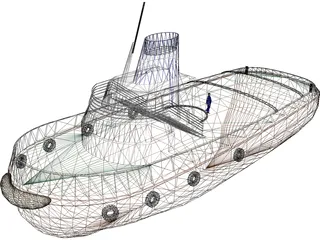 Harbour Tug 3D Model preview