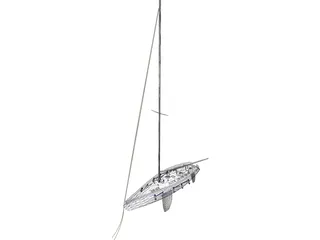 Sail Yacht 3D Model preview