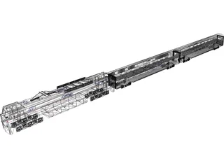 Amtrak Engine and Coachs 3D Model preview