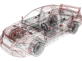 Mitsubishi Lancer Evolution VII 3D Model preview