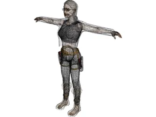 Woman [+Gun] 3D Model preview