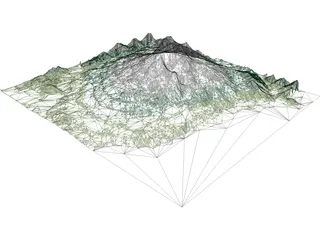 Volcano Etna Italy 3D Model preview