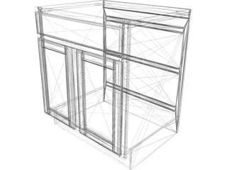 Cabinet Kitchen 3D Model preview