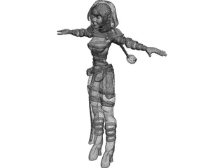 Elf Female 3D Model preview