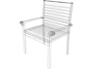 Chair Garden Teak 3D Model preview