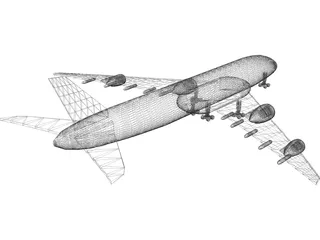 Boeing 744 Qantas 3D Model preview
