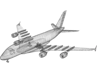 Airbus A380 3D Model preview