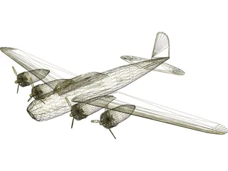 Boeing B-17D Flying Fortress 3D Model preview