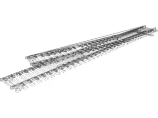 Railway Line [+Sleeper and Switch] 3D Model preview