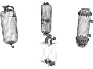 Heat Exchangers Set 3D Model preview