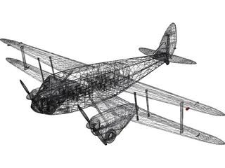 de Havilland D.H.89A Dragon Rapide 3D Model preview