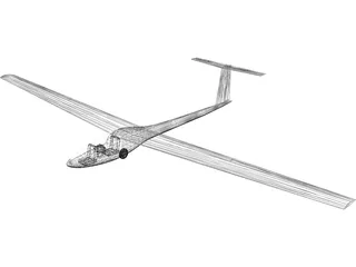 Sailplane Glider 3D Model preview