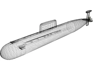 Russian Submarine 3D Model preview