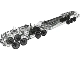 Military Transport Patriot Trailer 3D Model preview