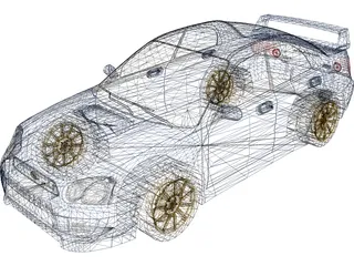 Subaru Impreza WRX Sti (2004) 3D Model preview