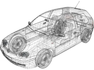 Volkswagen Golf IV (3 doors) 3D Model preview