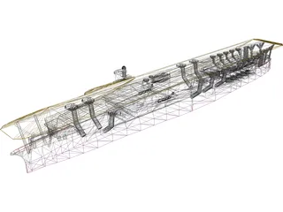 IJN Kaga Aircraft Carrier 3D Model preview